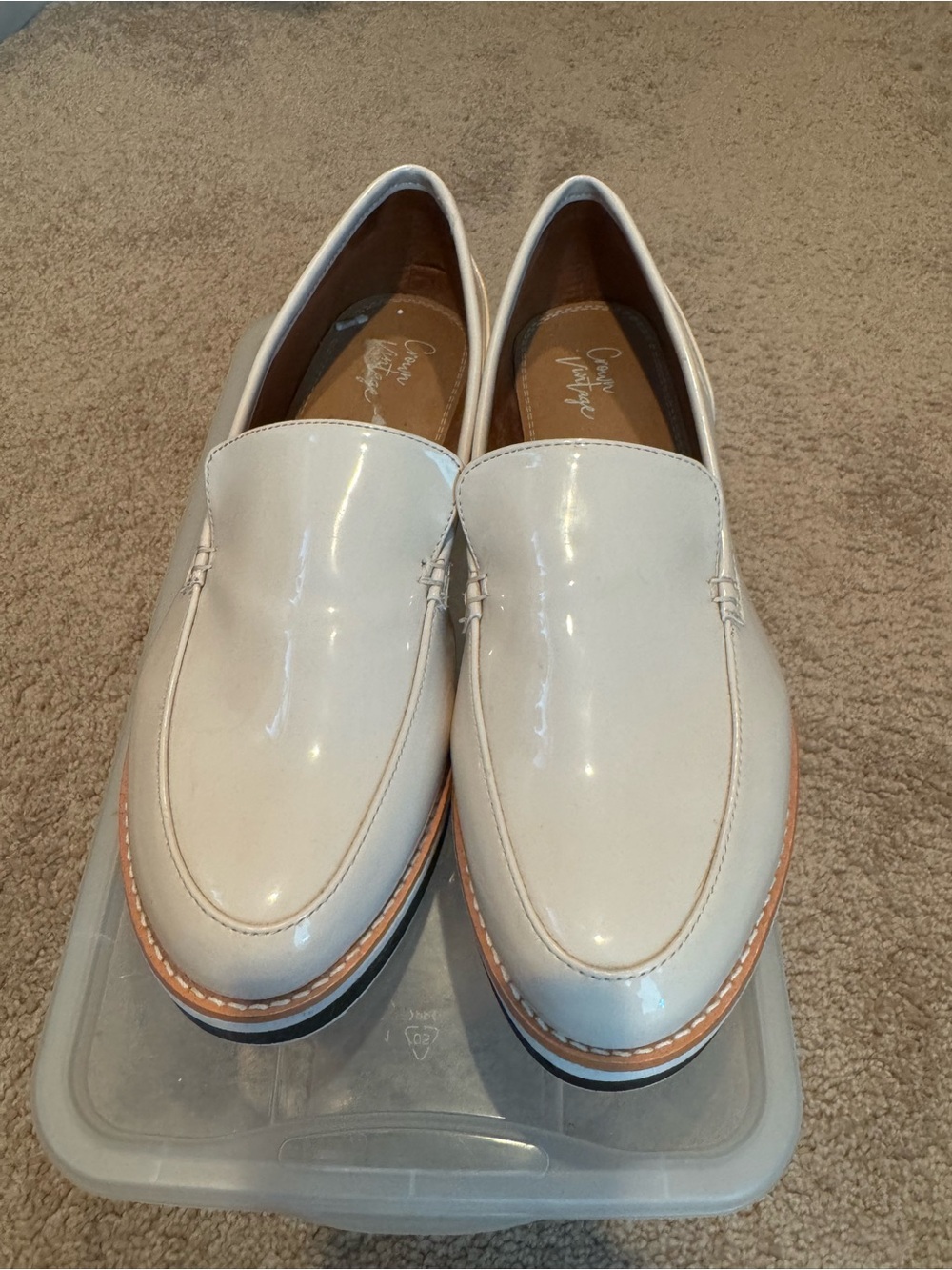 Crown Vintage Nude Patent Leather Loafers